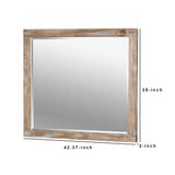 Benzara 38 Inch Mirror with Rectangular Wooden Frame, Brown BM233764 Brown Solid Wood, Veneer, and Mirror BM233764