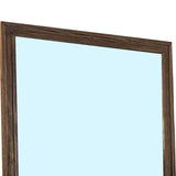 Benzara 39 Inch Mirror with Rectangular Wooden Frame, Brown BM233765 Brown Solid Wood and Mirror BM233765