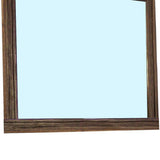 Benzara 39 Inch Mirror with Rectangular Wooden Frame, Brown BM233765 Brown Solid Wood and Mirror BM233765