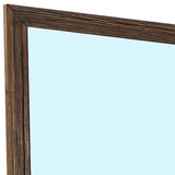 Benzara 39 Inch Mirror with Rectangular Wooden Frame, Brown BM233765 Brown Solid Wood and Mirror BM233765