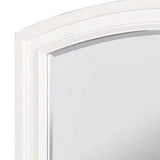 Benzara 36 Inch Wooden Frame Mirror with Arched Top, White BM233766 White Solid Wood, Veneer, and Mirror BM233766