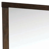 Benzara 37 Inch Mirror with Rectangular Wooden Frame, Brown BM233767 Brown Solid Wood and Mirror BM233767