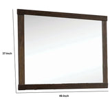 Benzara 37 Inch Mirror with Rectangular Wooden Frame, Brown BM233767 Brown Solid Wood and Mirror BM233767