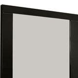 Benzara 37 Inch Rectangular Mirror with Wooden Frame, Black BM233769 Black Solid Wood, Veneer, and Mirror BM233769