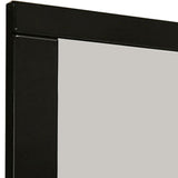 Benzara 37 Inch Rectangular Mirror with Wooden Frame, Black BM233769 Black Solid Wood, Veneer, and Mirror BM233769