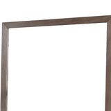 Benzara 36 Inch Mirror with Rectangular Wooden Frame, Brown BM233770 Brown Solid Wood and Mirror BM233770