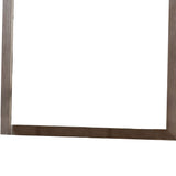 Benzara 36 Inch Mirror with Rectangular Wooden Frame, Brown BM233770 Brown Solid Wood and Mirror BM233770