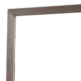 Benzara 36 Inch Mirror with Rectangular Wooden Frame, Brown BM233770 Brown Solid Wood and Mirror BM233770