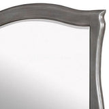 Benzara 42 Inch Mirror with Camelback Wooden Frame, Gray BM233774 Gray Solid Wood, Veneer, and Mirror BM233774