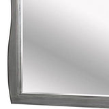 Benzara 42 Inch Mirror with Camelback Wooden Frame, Gray BM233774 Gray Solid Wood, Veneer, and Mirror BM233774