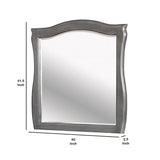 Benzara 42 Inch Mirror with Camelback Wooden Frame, Gray BM233774 Gray Solid Wood, Veneer, and Mirror BM233774