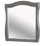 Benzara 42 Inch Mirror with Camelback Wooden Frame, Gray BM233774 Gray Solid Wood, Veneer, and Mirror BM233774