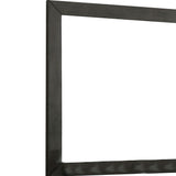 Benzara 39 Inch Mirror with Rectangular Wooden Frame, Dark Gray BM233775 Gray Solid Wood BM233775