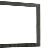 Benzara 39 Inch Mirror with Rectangular Wooden Frame, Dark Gray BM233775 Gray Solid Wood BM233775