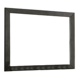 39 Inch Mirror with Rectangular Wooden Frame, Dark Gray