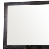 Benzara 40 Inch Mirror with Rectangular Wooden Frame, Dark Brown BM233777 Brown Solid Wood and Mirror BM233777