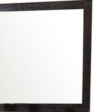 Benzara 40 Inch Mirror with Rectangular Wooden Frame, Dark Brown BM233777 Brown Solid Wood and Mirror BM233777