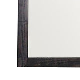 Benzara 40 Inch Mirror with Rectangular Wooden Frame, Dark Brown BM233777 Brown Solid Wood and Mirror BM233777