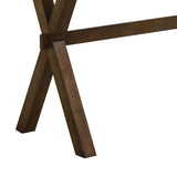 Benzara 30 Inch Wooden Sofa Table with X Shaped Legs, Brown BM233779 Brown Solid Wood BM233779