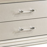 Benzara 2 Drawer Nightstand with Acrylic Feet and Crystal Accents, Silver BM233784 Silver Solid wood, Acrylic BM233784