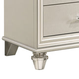 Benzara 2 Drawer Nightstand with Acrylic Feet and Crystal Accents, Silver BM233784 Silver Solid wood, Acrylic BM233784