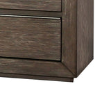 Benzara 2 Drawer Wooden Nightstand with Recessed Metal Pulls, Brown BM233786 Brown Solid wood BM233786