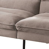 Benzara Fabric Futon Sofa with Split Back and Angled Legs, Gray BM233787 Gray Solid wood, Metal, Fabric BM233787