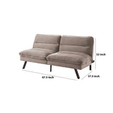 Benzara Fabric Futon Sofa with Split Back and Angled Legs, Gray BM233787 Gray Solid wood, Metal, Fabric BM233787