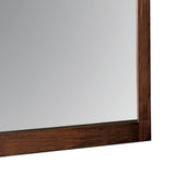 Benzara Rectangular Wooden Frame Mirror with Mounting Hardware, Brown BM233802 Brown Solid wood, Mirror BM233802