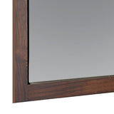 Benzara Rectangular Wooden Frame Mirror with Mounting Hardware, Brown BM233802 Brown Solid wood, Mirror BM233802