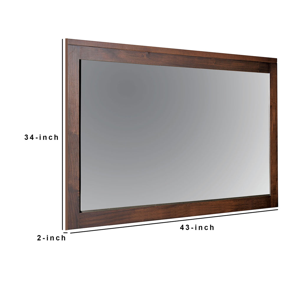 Rectangular Wooden Frame Mirror With