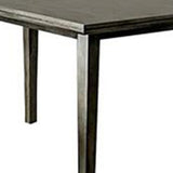 Benzara Rectangular Wooden Dining Table with Tapered Block Legs, Gray BM233841 Gray Solid Wood and Veneer BM233841