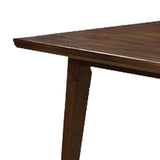 Benzara Rectangular Wooden Dining Table with Tapered Block Legs, Brown BM233842 Brown Solid Wood and Veneer BM233842