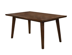 Benzara Rectangular Wooden Dining Table with Tapered Block Legs, Brown BM233842 Brown Solid Wood and Veneer BM233842