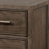 Benzara 2 Drawer Wooden Nightstand with Metal Bar Pulls and USB Port, Brown BM233845 Brown Solid Wood and Veneer BM233845