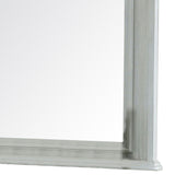 Benzara Wooden Frame Mirror with Camelback Top, Antique White BM233848 White Solid Wood, Veneer and Mirror BM233848