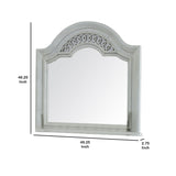 Benzara Wooden Frame Mirror with Camelback Top, Antique White BM233848 White Solid Wood, Veneer and Mirror BM233848