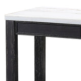 Benzara Marble Top Wooden End Table with Open Bottom Shelf, Black and White BM233852 Black and White Solid Wood and Marble BM233852