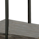 Benzara Industrial Square Wooden End Table with Sleek Metal Legs, Gray BM233854 Gray Solid Wood, Veneer and Metal BM233854