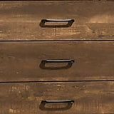 Benzara 5 Drawer Wooden Chest with Grain Details, Walnut Brown BM233856 Brown Solid Wood and Faux Veneer BM233856