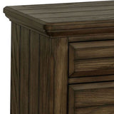 Benzara Transitional 3 Drawer Wooden Nightstand with Bracket Feet, Brown BM233866 Brown Solid Wood and Veneer BM233866