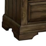 Benzara Transitional 3 Drawer Wooden Nightstand with Bracket Feet, Brown BM233866 Brown Solid Wood and Veneer BM233866