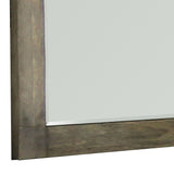 Benzara Traditional Style Rectangular Mirror with Textured Wood Grain Details,Brown BM233869 Brown Solid Wood and Veneer BM233869