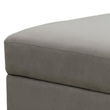 Benzara Fabric Upholstered Contemporary Style Storage Ottoman, Gray BM233870 Gray Solid Wood and Fabric BM233870