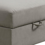 Benzara Fabric Upholstered Contemporary Style Storage Ottoman, Gray BM233870 Gray Solid Wood and Fabric BM233870