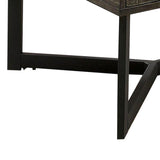 Benzara Wire Brushed Design Wooden Coffee Table with 2 Drawers, Gray and Black BM233879 Gray and Black Solid Wood and metal BM233879