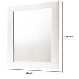 Benzara Contemporary Square Wooden Mirror with Mounting Hardware, White BM235437 White Solid Wood, Veneer and Mirror r BM235437