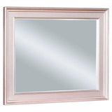 Benzara 64 Inch Contemporary Style Wooden Frame Mirror, Rose Pink BM235460 Pink Solid Wood, Veneer BM235460