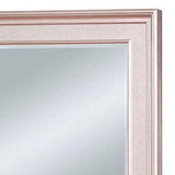 Benzara 64 Inch Contemporary Style Wooden Frame Mirror, Rose Pink BM235460 Pink Solid Wood, Veneer BM235460