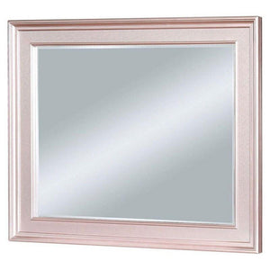 Benzara 64 Inch Contemporary Style Wooden Frame Mirror, Rose Pink BM235460 Pink Solid Wood, Veneer BM235460